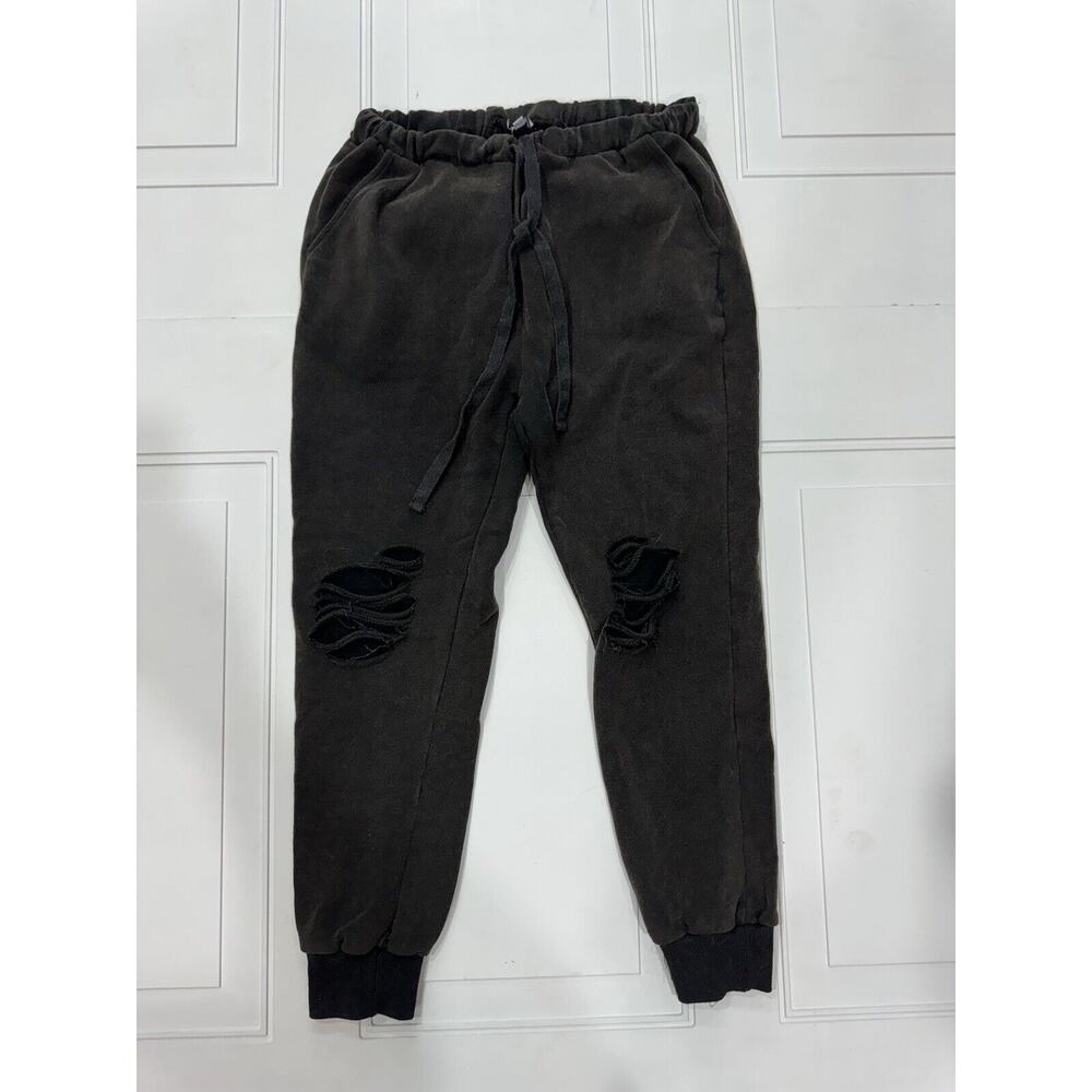 White Birch Distressed Black Joggers Women’s Medium Streetwear Cotton